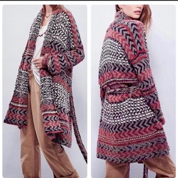 Free People Iona Oversized Patterned Cardigan - Picture 3 of 10